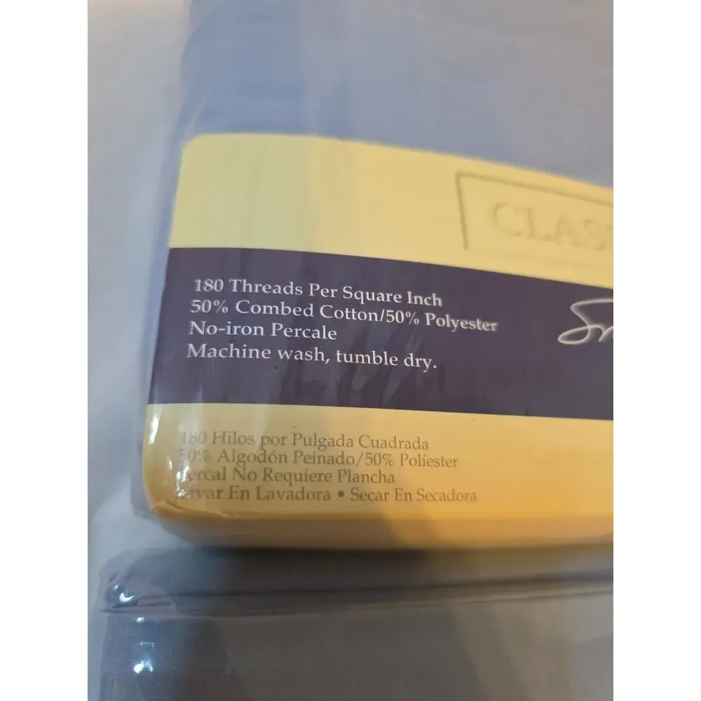 Vintage Color Forum Smooth Touch Percale Full Fitted And Flat Sheets Blue USA